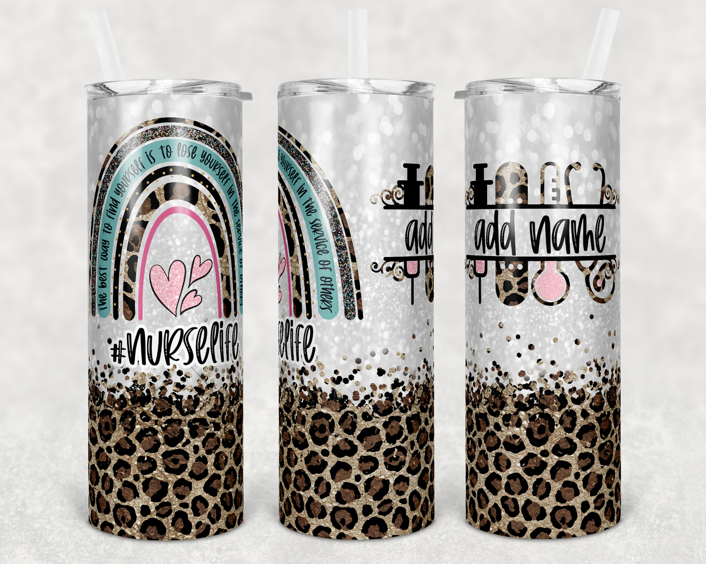 Leopard Rainbow Nurse Life with Personalization