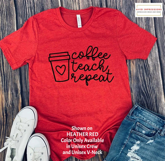 Coffee Teach Repeat - Heart Coffee Cup