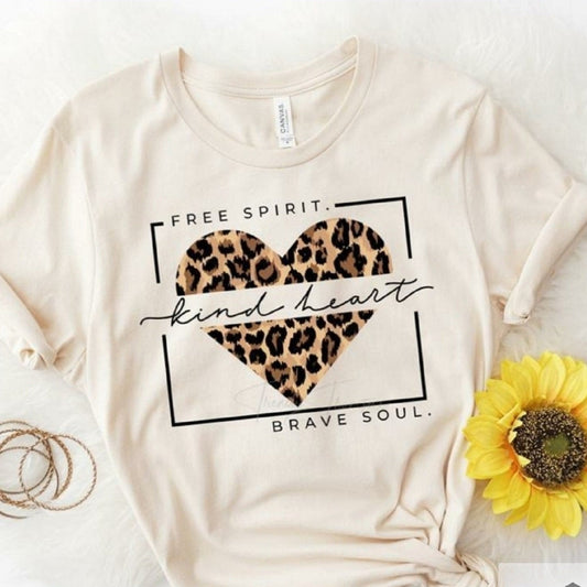 Free Spirit Kind Heart Brave Soul Leopard Hear